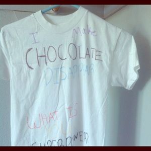 White shirt with writing